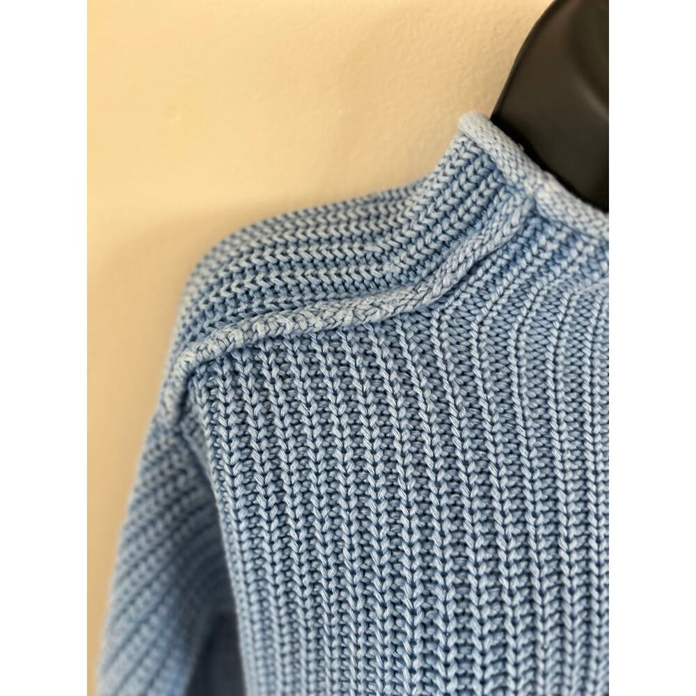 Z Supply Blue Cotton Mock Neck Chunky Knit Sweater XS - Picture 2 of 9